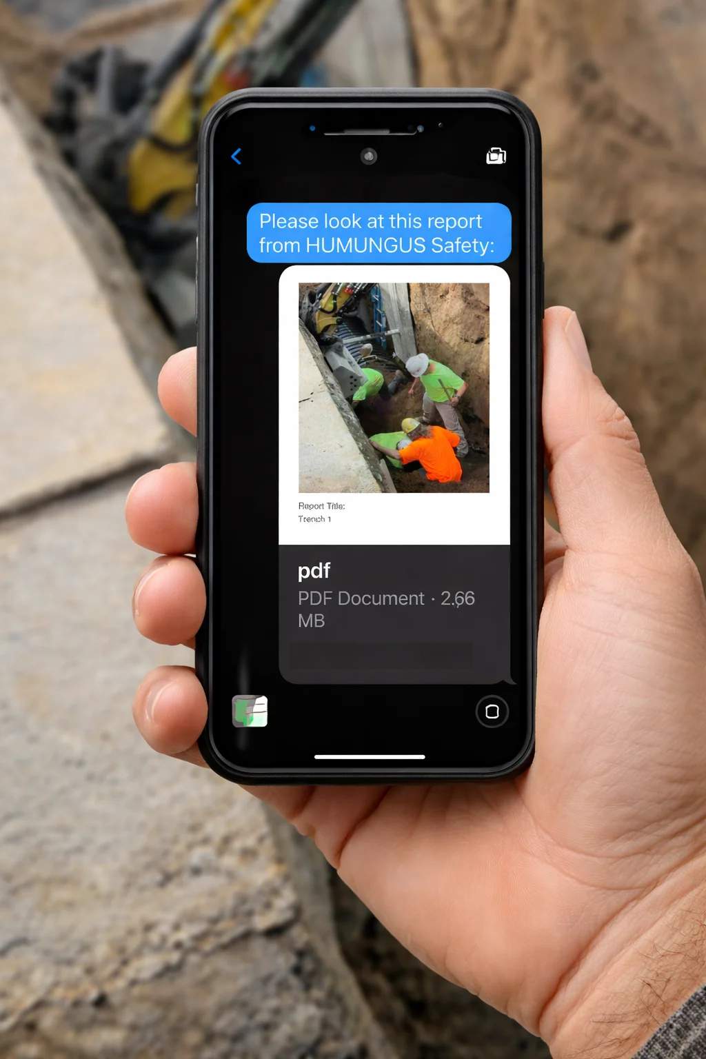 Sharing safety report via text to alert team members